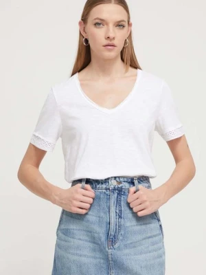 Desigual t-shirt bawełniany DAMASCO damski kolor biały 24SWTK82