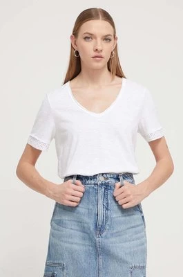 Desigual t-shirt bawełniany DAMASCO damski kolor biały 24SWTK82