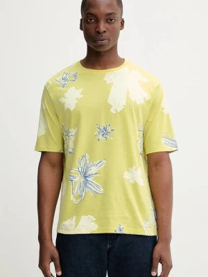 Desigual t-shirt bawełniany JORGE męski kolor zielony wzorzysty 25WMTK02