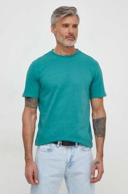 Desigual t-shirt bawełniany WILLOW męski kolor zielony gładki 24SMTK13