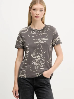 Desigual t-shirt bawełniany MICKEY SKETCH damski kolor szary 25WWTK03