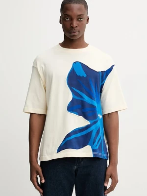 Desigual t-shirt bawełniany PANCHO męski kolor beżowy wzorzysty 25WMTK01