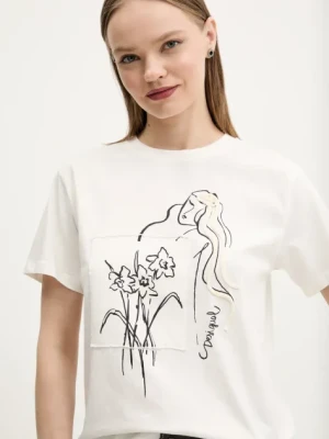 Desigual t-shirt bawełniany PARAGUAY damski kolor biały 25SWTKAB