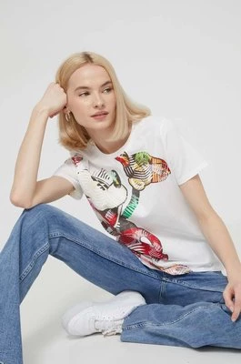 Desigual t-shirt bawełniany x Disney MICKEY LACROIX damski kolor biały 24SWTKAR