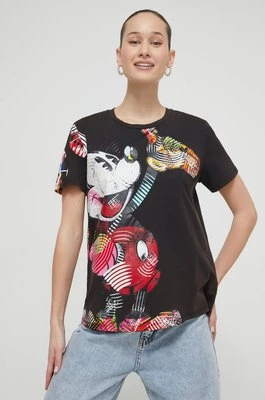 Desigual t-shirt bawełniany x Disney MICKEY LACROIX damski kolor czarny 24SWTKAR