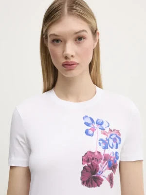 Desigual t-shirt BOTANICAL LA damski kolor biały 25SWTK48