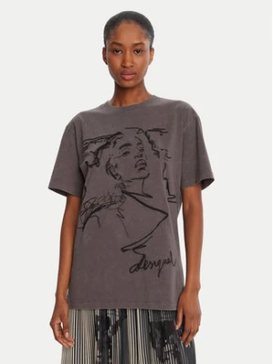 Desigual T-Shirt Budapest 25WWTK47 Szary Regular Fit