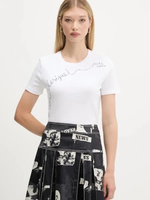 Desigual t-shirt CHARLY damski kolor biały 25WWTK08