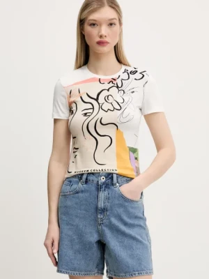 Desigual t-shirt COLLECTION damski kolor biały 25SWTKAC