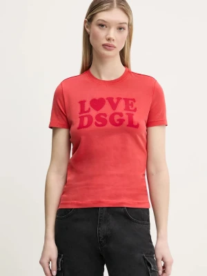 Desigual t-shirt LOVE DSGL czerwony