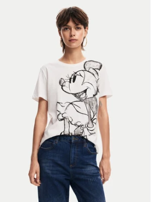 Desigual T-Shirt Mickey Drawing 24WWTKA1 Écru Regular Fit