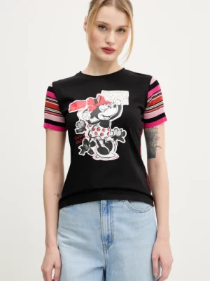 Desigual t-shirt MINNIE damski kolor czarny 25SWTK39