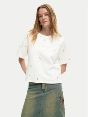 Desigual T-Shirt Oporto 26SWTK09 Écru Regular Fit