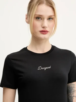 Desigual t-shirt PARANÁ damski kolor czarny 25SWTK15