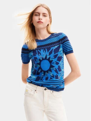 Desigual T-Shirt Sun Blue 24SWTK74 Niebieski Regular Fit