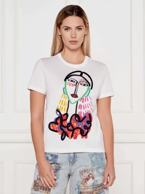 Desigual T-shirt TS_MISURI | Regular Fit biały