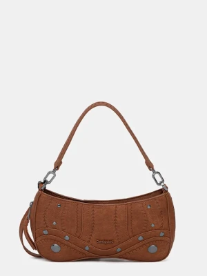 Desigual torebka EMBRO PATCH ALSACIA C kolor brązowy 25WAXPA7