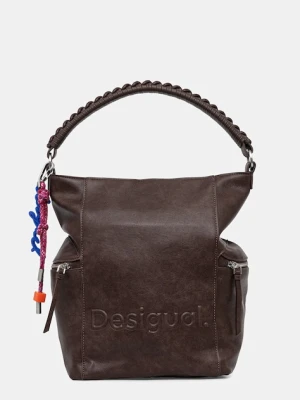 Desigual torebka HALF LOGO ARICA kolor brązowy 25WAKP29