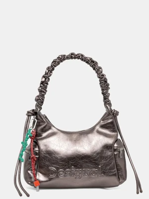 Desigual torebka HALF LOGO MONTVILLE DARK SI kolor srebrny 25WAXPAS