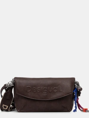 Desigual torebka HALF LOGO TROKEL kolor brązowy 25WAXP70