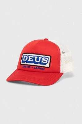 Deus Ex Machina czapka z daszkiem kolor czerwony z aplikacją