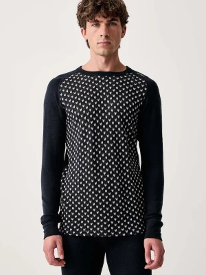 Devold longsleeve termoaktywny męski wełniany Signature Merino granatowy