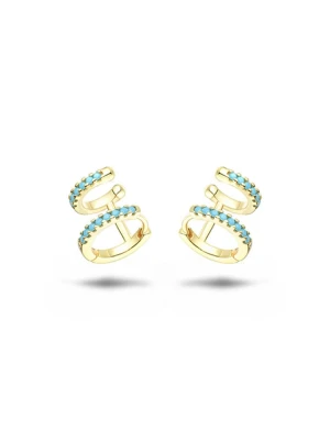 DI GIORGIO Pozłacane kolczyki-kreole z kamieniami ozdobnymi rozmiar: onesize