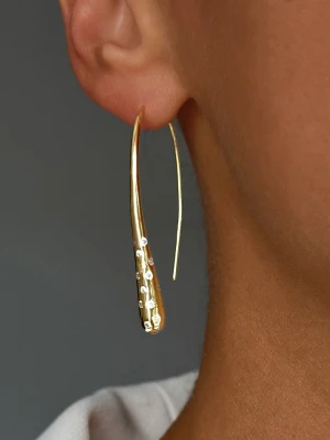 DI GIORGIO Pozłacane kolczyki z cyrkonią rozmiar: onesize