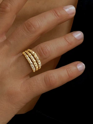 DI GIORGIO Pozłacany pierścionek rozmiar: 56