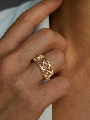 DI GIORGIO Pozłacany pierścionek rozmiar: 58