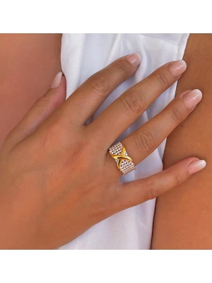 DI GIORGIO Pozłacany pierścionek rozmiar: 58
