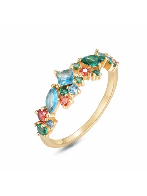 DI GIORGIO Pozłacany pierścionek z cyrkonią rozmiar: 56