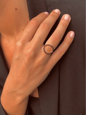 DI GIORGIO Pozłacany pierścionek z cyrkoniami rozmiar: 58