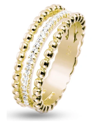 DI GIORGIO Pozłacany pierścionek z cyrkoniami rozmiar: 56