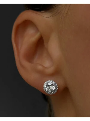 DI GIORGIO Srebrne kolczyki-wkrętki z cyrkoniami rozmiar: onesize