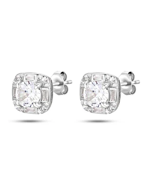 DI GIORGIO Srebrne kolczyki-wkrętki z cyrkoniami rozmiar: onesize