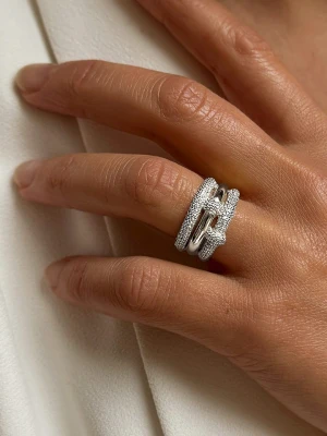 DI GIORGIO Srebrny pierścionek z cyrkoniami rozmiar: 60