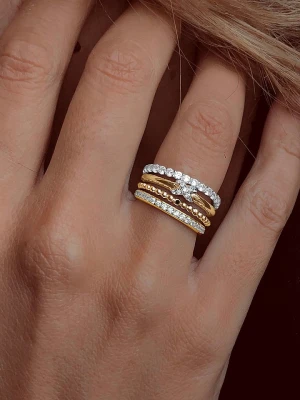 DI GIORGIO Srebrny pierścionek z cyrkoniami rozmiar: 54