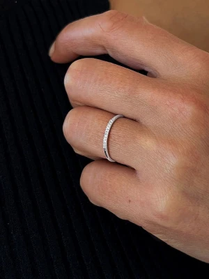 DIA DIAMONDS Srebrny pierścionek z diamentami rozmiar: 58