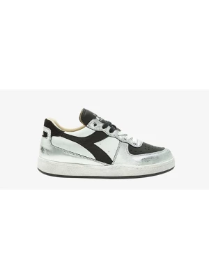 Diadora Skórzane sneakersy w kolorze srebrno-biało-czarnym rozmiar: 40,5