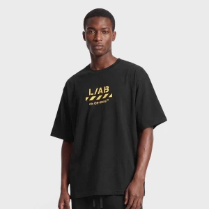 Diag Garment Wash Short Sleeve Tee Off White czarny