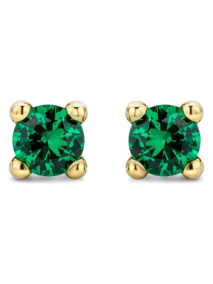 Diamant Exquis Złote kolczyki-wkrętki ze szmaragdami rozmiar: onesize