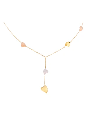 Diamant Exquis Złoty naszyjnik z elementami ozdobnymi - dł. 42 cm rozmiar: onesize