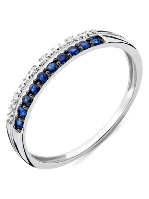 Diamant Exquis Złoty pierścionek z diamentami i szafirami rozmiar: 52