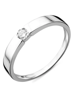 Diamant Exquis Złoty pierścionek z diamentem rozmiar: 52 srebrny