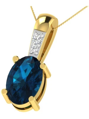 Diamant Vendôme Złota zawieszka z diamentami i syntetycznym szafirem rozmiar: onesize