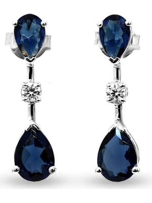 Diamant Vendôme Złote kolczyki-wkrętki z diamentami i szafirami rozmiar: onesize