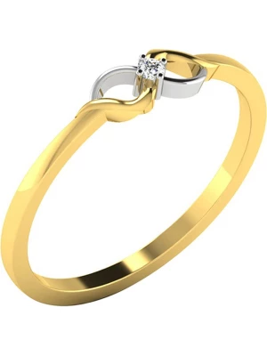 Vittoria Jewels Złoty pierścionek z diamentem rozmiar: 62