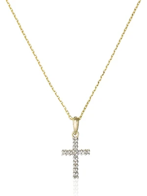 DIAMANTA Złota zawieszka "Croix du bonheur" z diamentami rozmiar: onesize