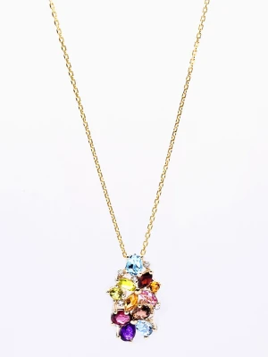 DIAMANTA Złota zawieszka "Eléa" z diamentami i kamieniami szlachetnymi rozmiar: onesize